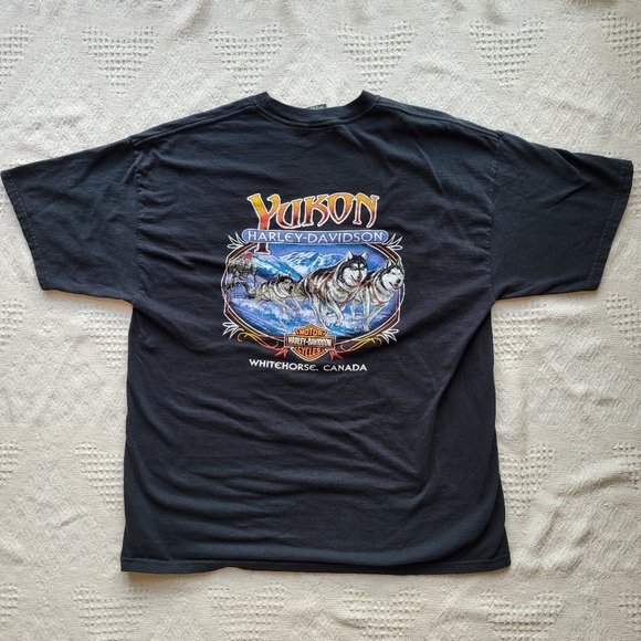 Harley Davidson Graphic Biker Wear Short Sleeve T-Shirt- Yukon Canada - Picture 2 of 8